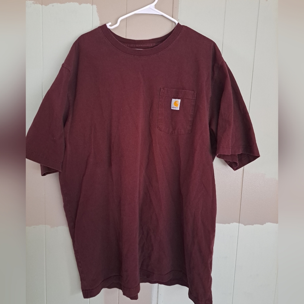 Carhartt maroon pocket tee shirt size 2xl